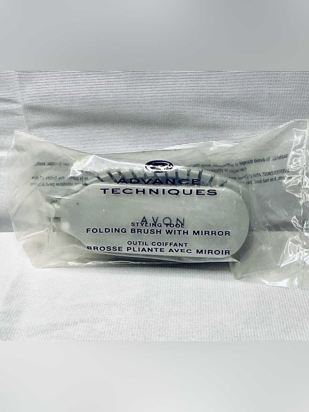 AVON TECHNIQUES STYLING TOOL FOLDING BRUSH WITH MIRROR TRAVEL SIZE NOS